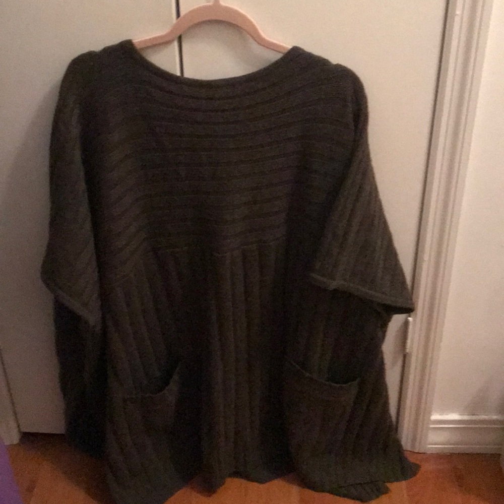 Gap olive green Wool poncho- one size fits all